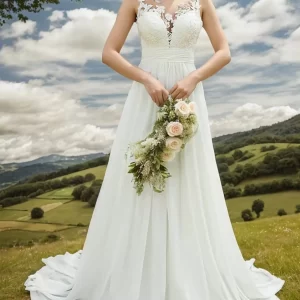 kf-S562df227a7c241cdbc10eec272182cc5Y Elegant A-Line Engagement Wedding Dress Sleeveless V Neck Lace Appliques Sweep Train Formal Bridal Gown 2025 Free Customized