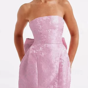 Sweet Sexy A-line Cocktail Party Dress Strapless Satin Mini Bow Knot Sleeveless Homecoming Evening Dress 2025 free customized