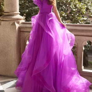 kf-Sc91549c27a574f6bb18f1c452ae79a63t Fashion Luxury A-Line Prom Evening Dress Sleeveless V Neck Pleated Tulle Sweep Train Wedding Guest Dress 2025 Free Customized